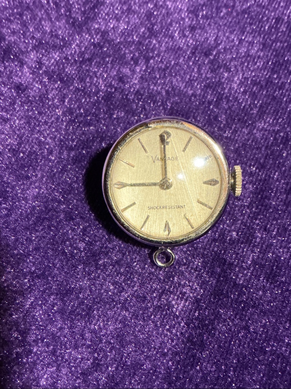 Vantage Gold-Tone Vintage Watch Face